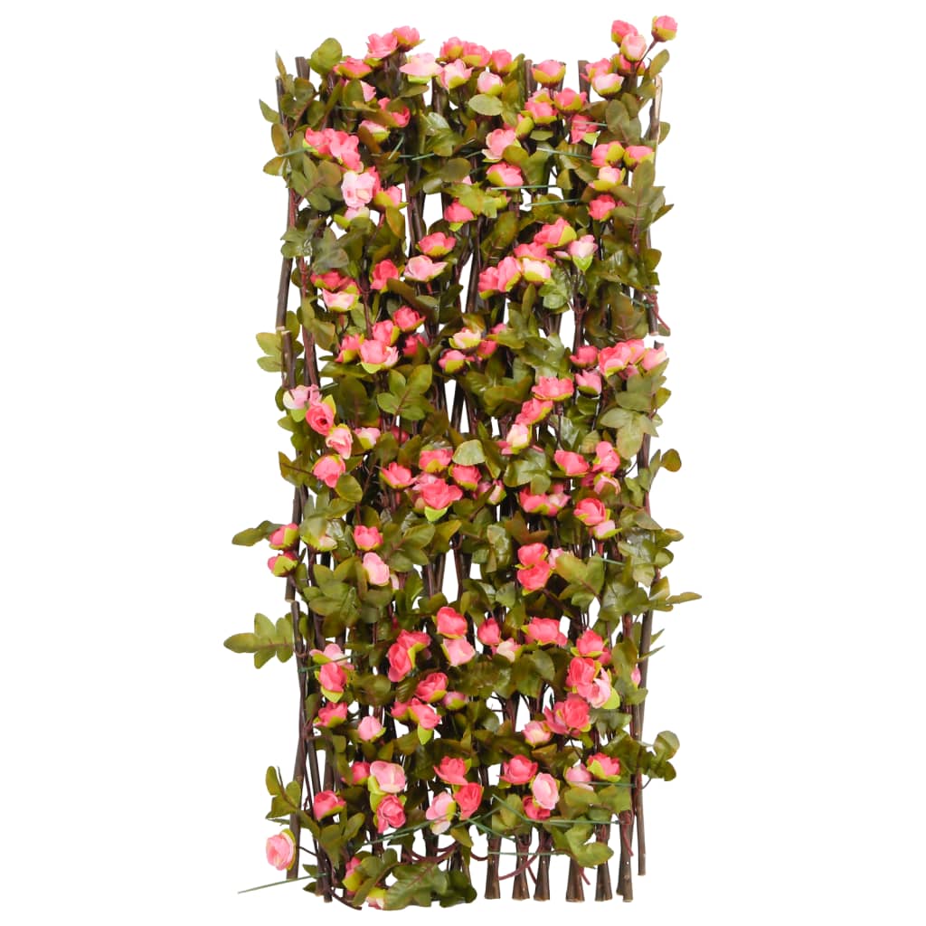 Traliccio Edera Artificiale Espandibile 5 pezzi Rosa Scuro 180x60 cm