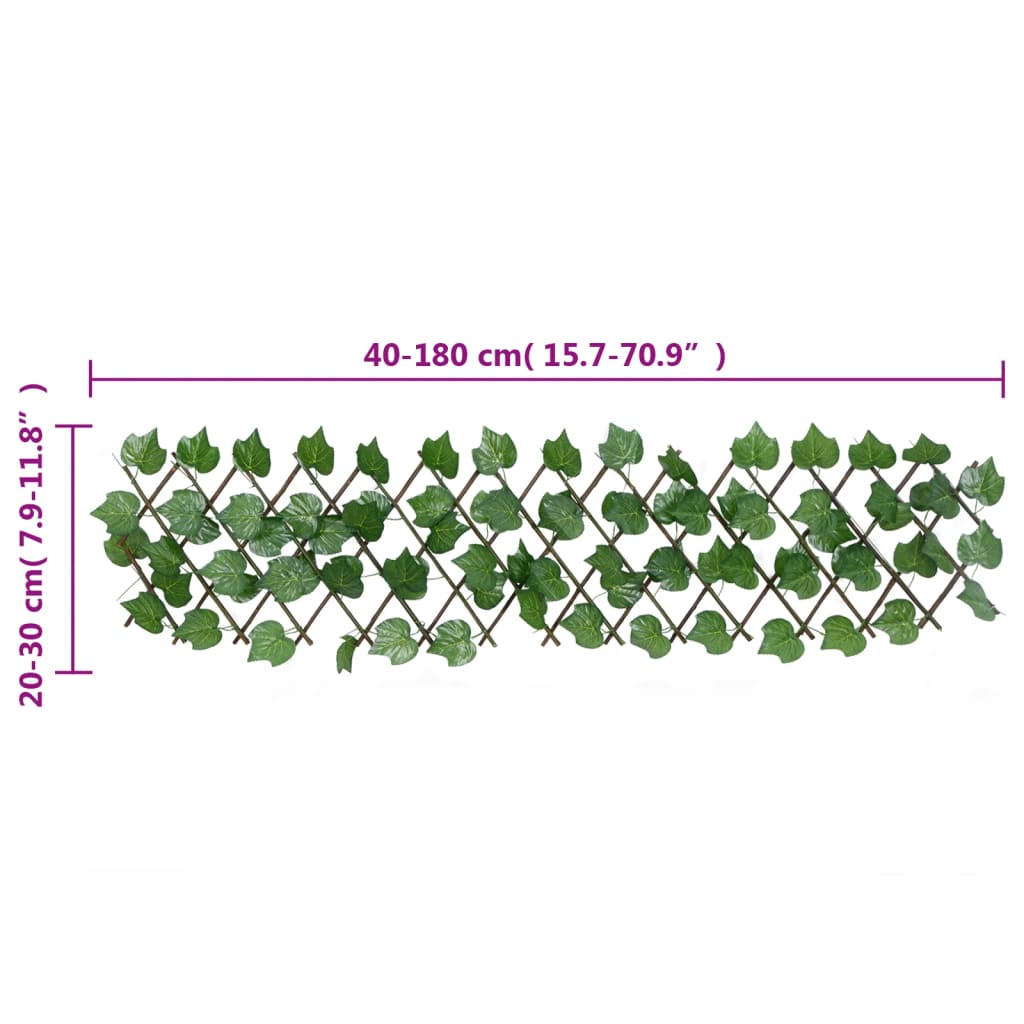 Traliccio Foglie Vite Artificiale Espandibile Verde 180x20cm - Set 5 Pezzi