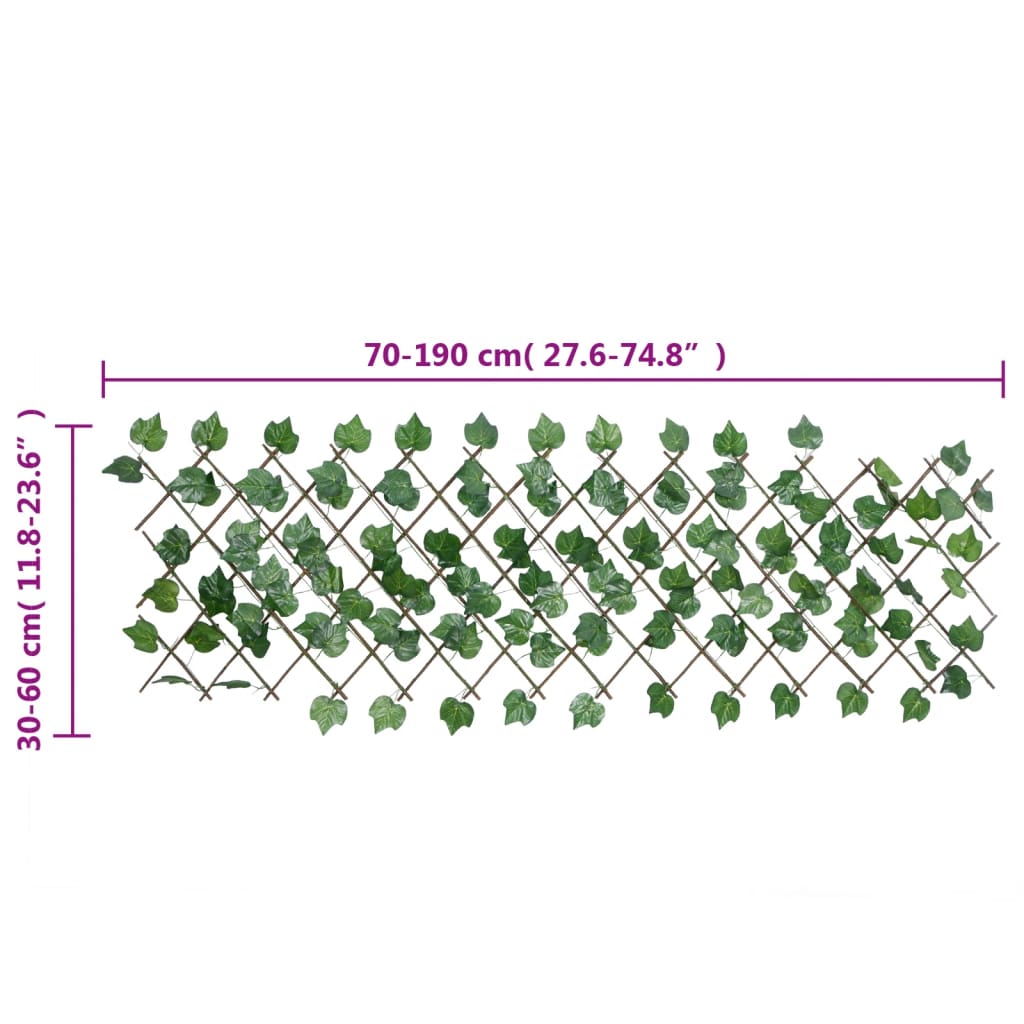 Traliccio Foglie Vite Artificiale Espandibile Verde 5 Pezzi 190x60 cm