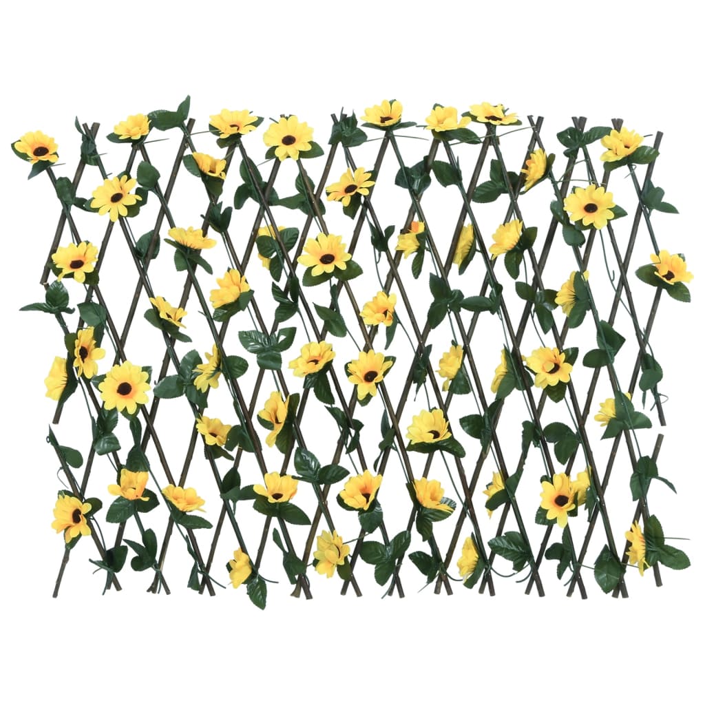 Traliccio Edera Artificiale Espandibile 5 pezzi Giallo 180x60 cm