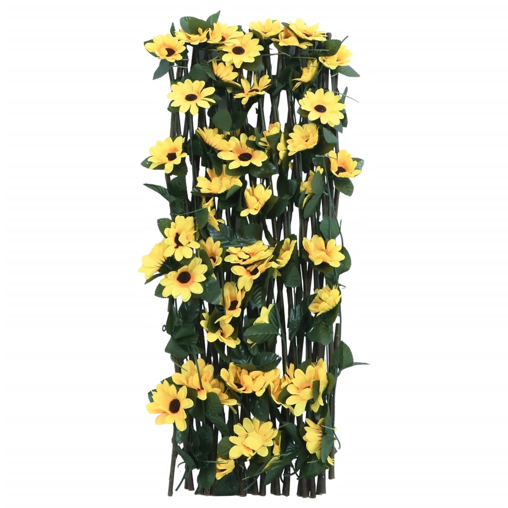 Traliccio Edera Artificiale Espandibile 5 pezzi Giallo 180x60 cm