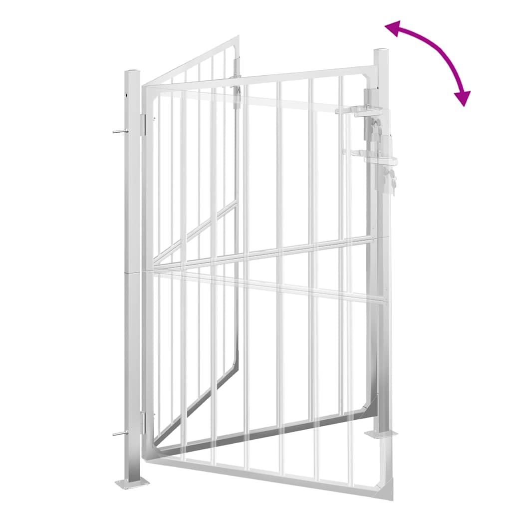 Cancello da giardino 100x145 cm in acciaio inox