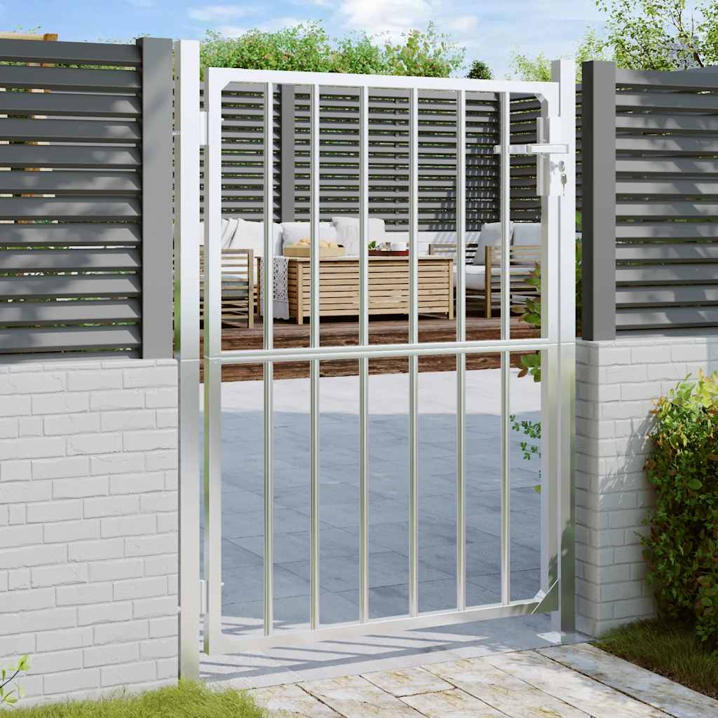 Cancello da giardino 100x145 cm in acciaio inox
