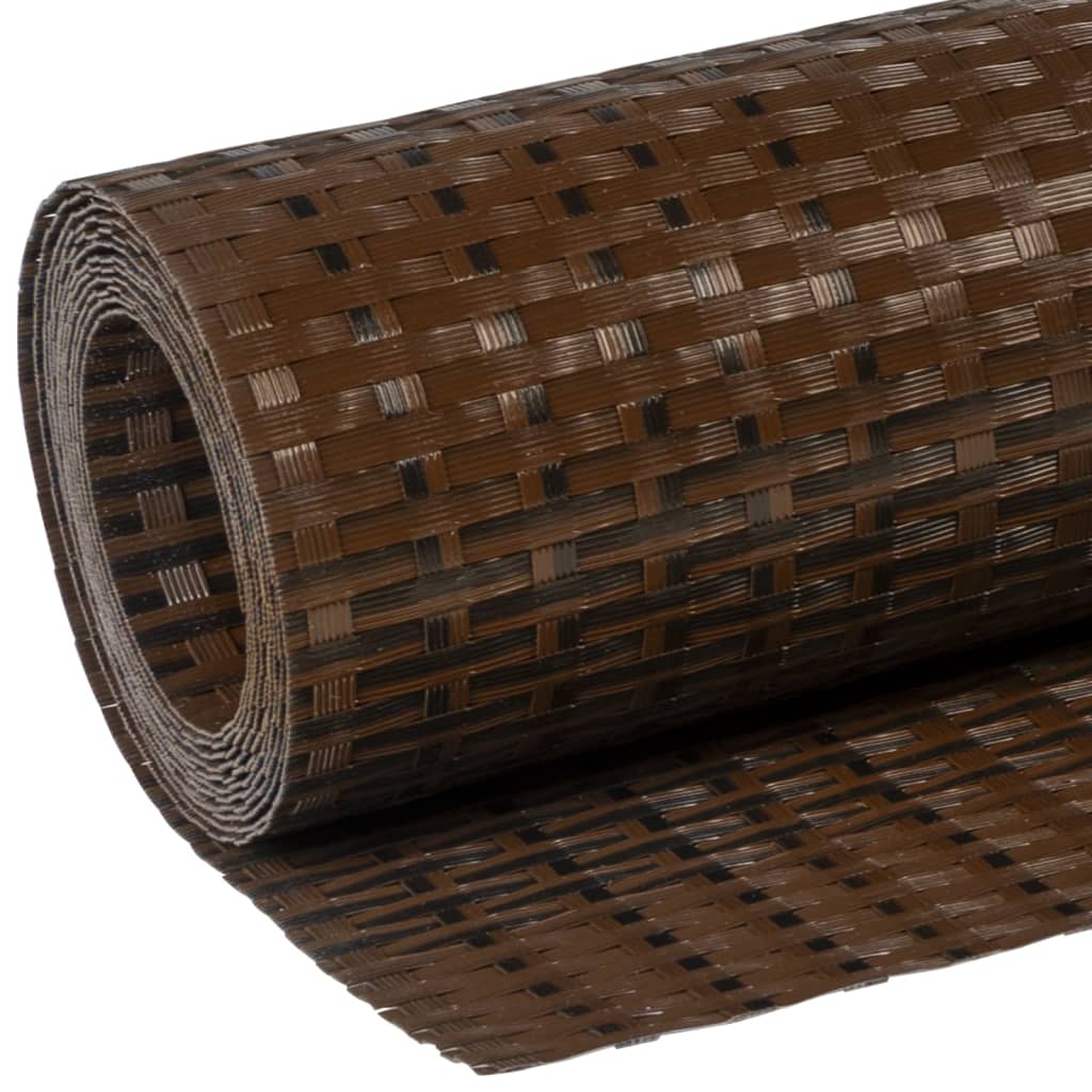 Paravento da Balcone Marrone e Nero 400x80 cm Polyrattan