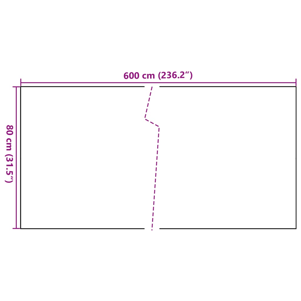 Paravento da Balcone Marrone Chiaro 600x80 cm Polyrattan