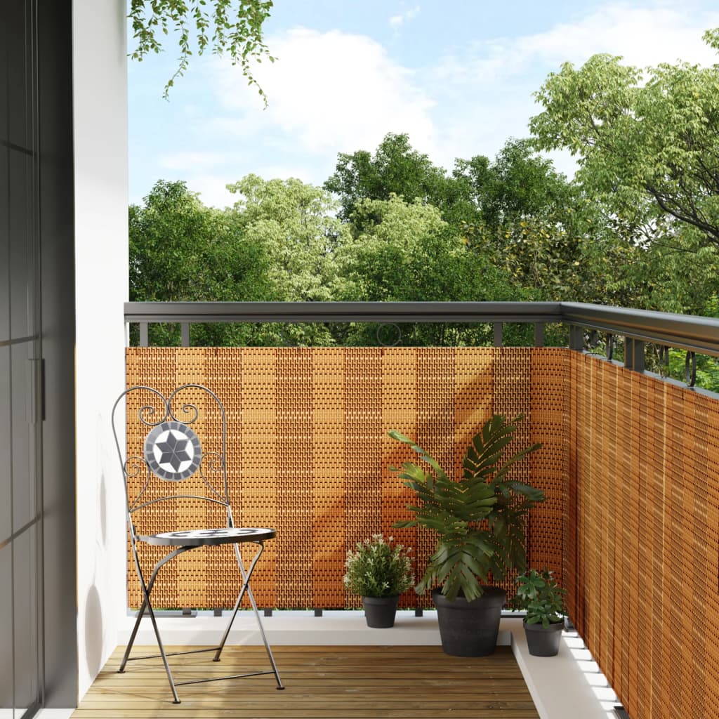 Paravento da Balcone Marrone Chiaro 1000x100 cm Polyrattan