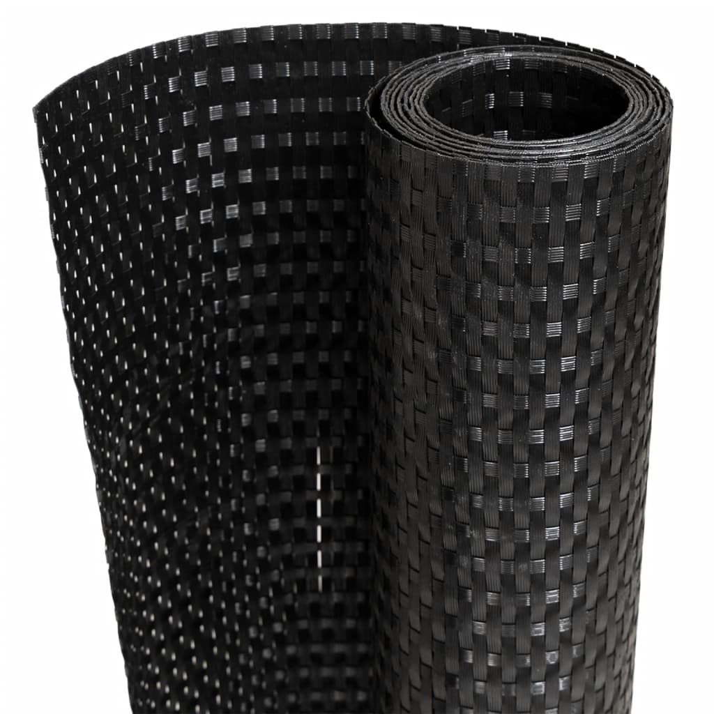Paravento da Balcone Nero 300x80 cm in Polyrattan