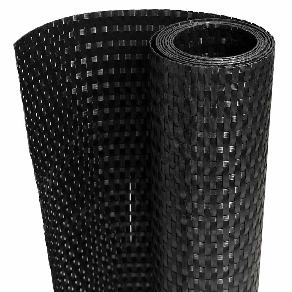 Paravento da Balcone Nero 500x100 cm in Polyrattan