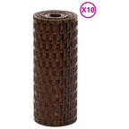 Schermi da Balcone 10 pz Marrone e Nero 255x19 cm Polyrattan