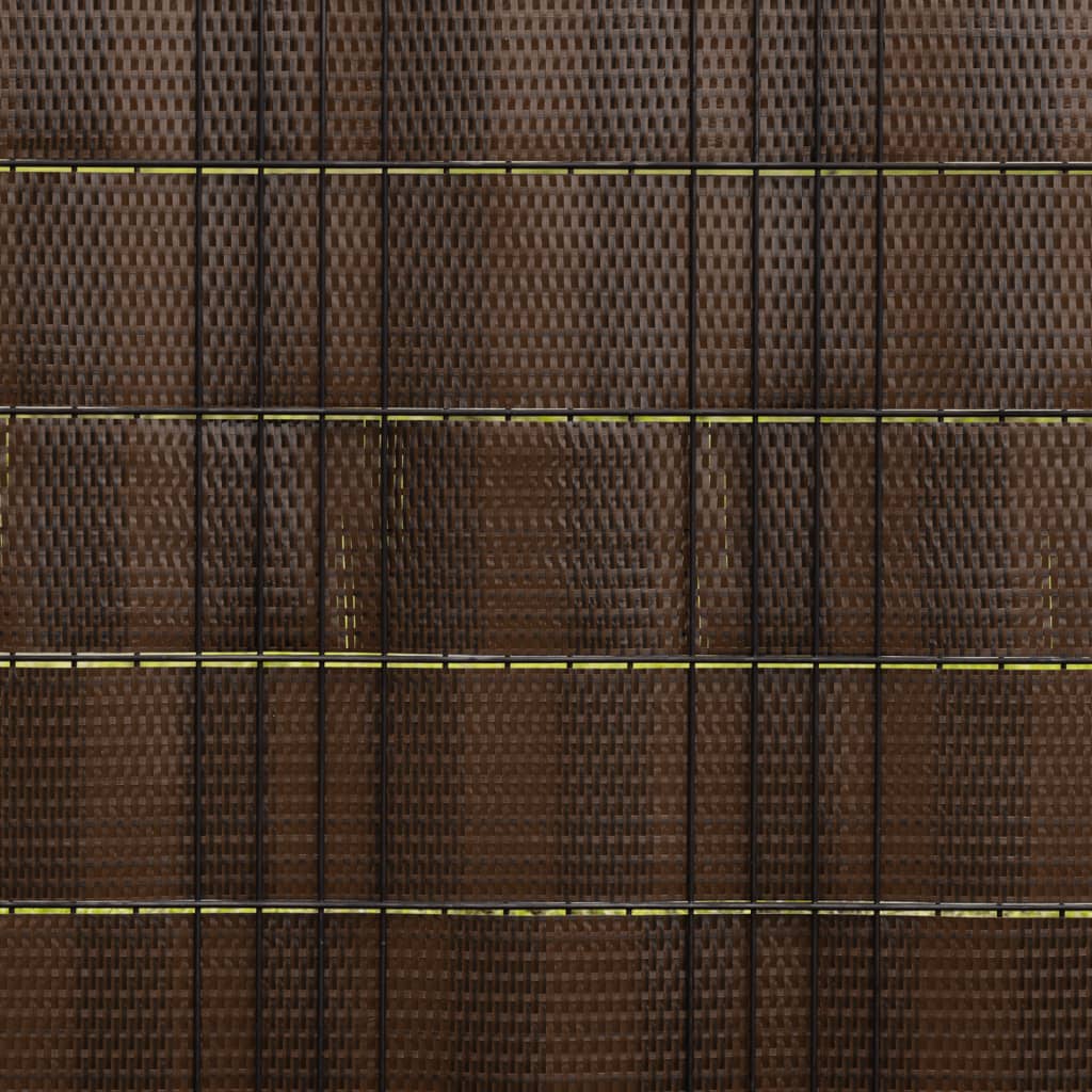 Schermi da Balcone 10 pz Marrone e Nero 255x19 cm Polyrattan