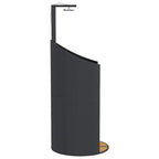 Doccia Esterna Nera 100x100x241,5 cm Polyrattan e Legno Acacia