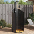 Doccia Esterna Nera 100x100x241,5 cm Polyrattan e Legno Acacia