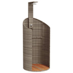 Doccia Esterno Grigia 100x100x241,5 cm Polyrattan e Legno Acacia