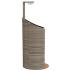 Doccia Esterno Grigia 100x100x241,5 cm Polyrattan e Legno Acacia