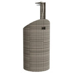 Doccia Esterno Grigia 100x100x241,5 cm Polyrattan e Legno Acacia