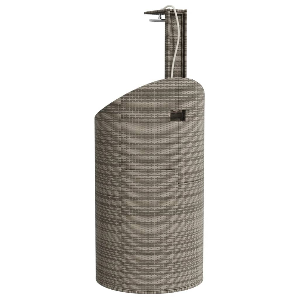 Doccia Esterno Grigia 100x100x241,5 cm Polyrattan e Legno Acacia
