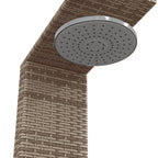 Doccia Esterno Grigia 100x100x241,5 cm Polyrattan e Legno Acacia