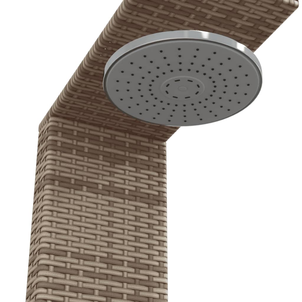 Doccia Esterno Grigia 100x100x241,5 cm Polyrattan e Legno Acacia