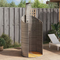 Doccia Esterno Grigia 100x100x241,5 cm Polyrattan e Legno Acacia