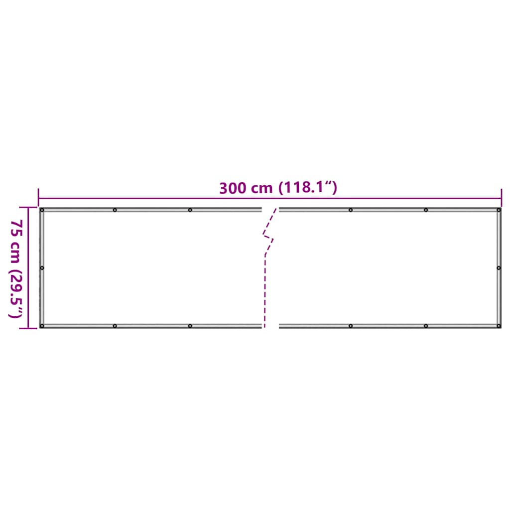 Paravento da Balcone Grigio 300x75 cm in PVC
