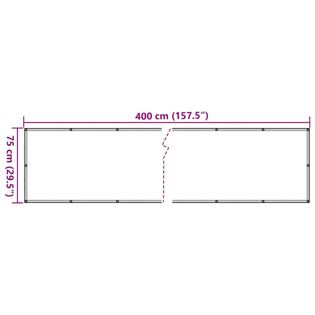 Paravento da Balcone Grigio 400x75 cm in PVC