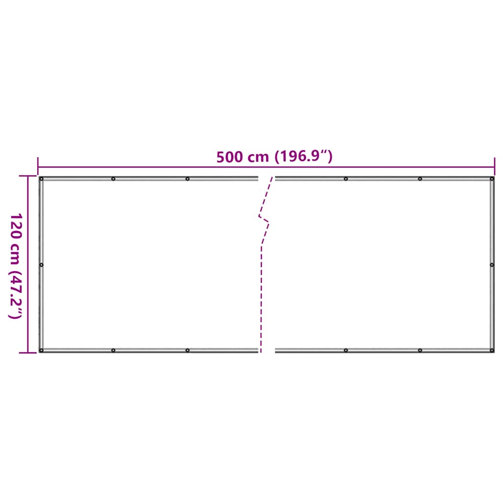 Paravento da Balcone Crema 500x120 cm in PVC