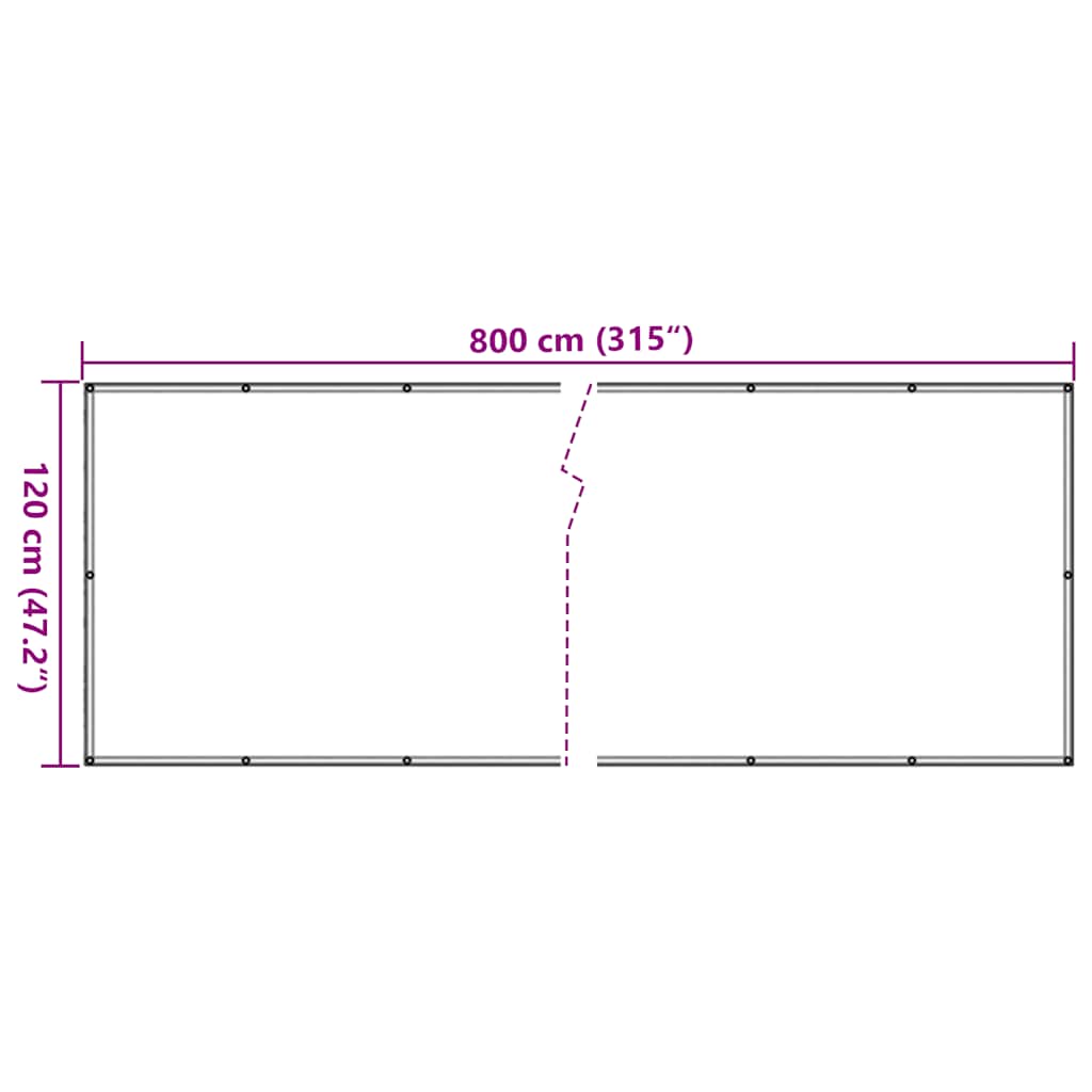 Paravento da Balcone Crema 800x120 cm in PVC