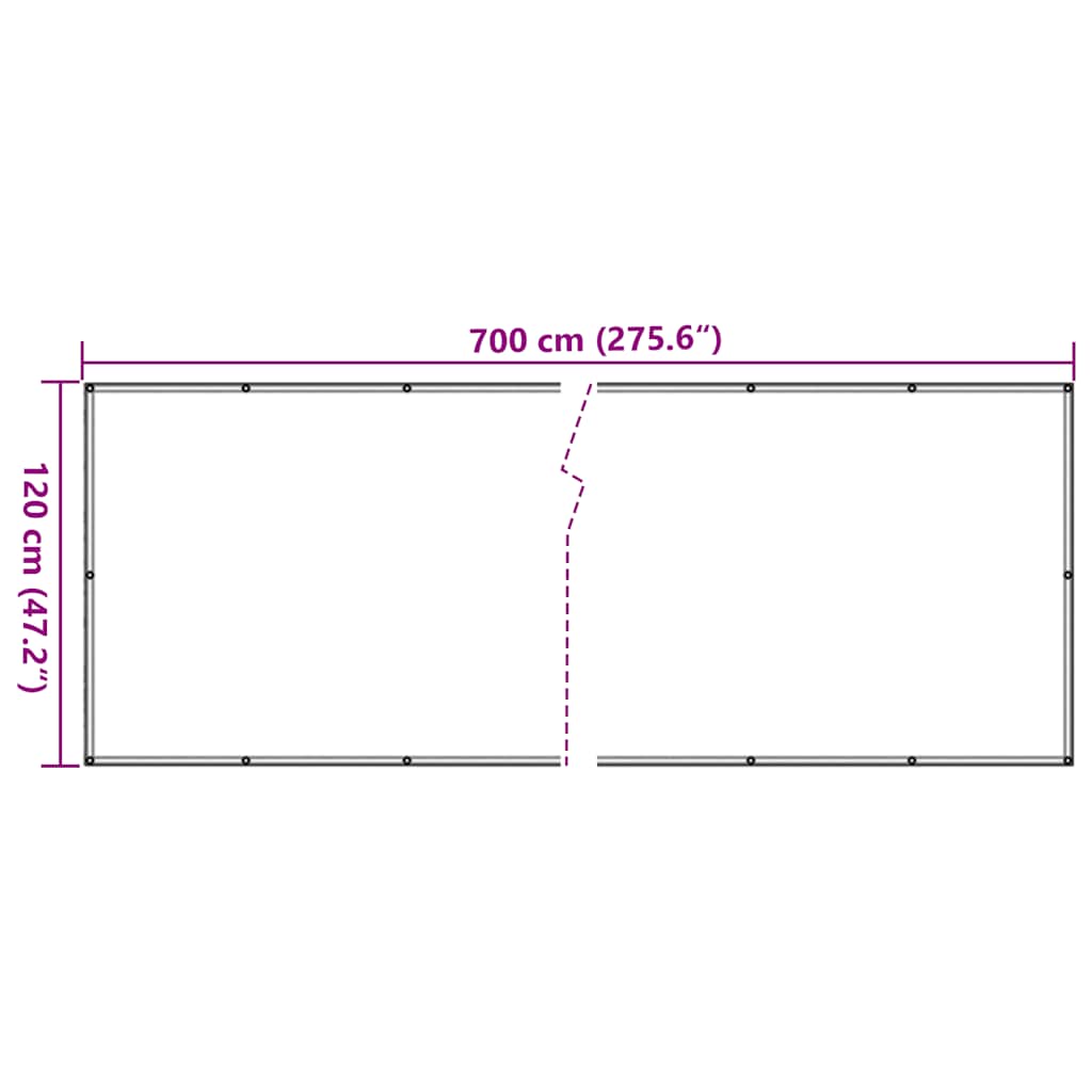 Paravento da Balcone Bianco 700x120 cm in PVC