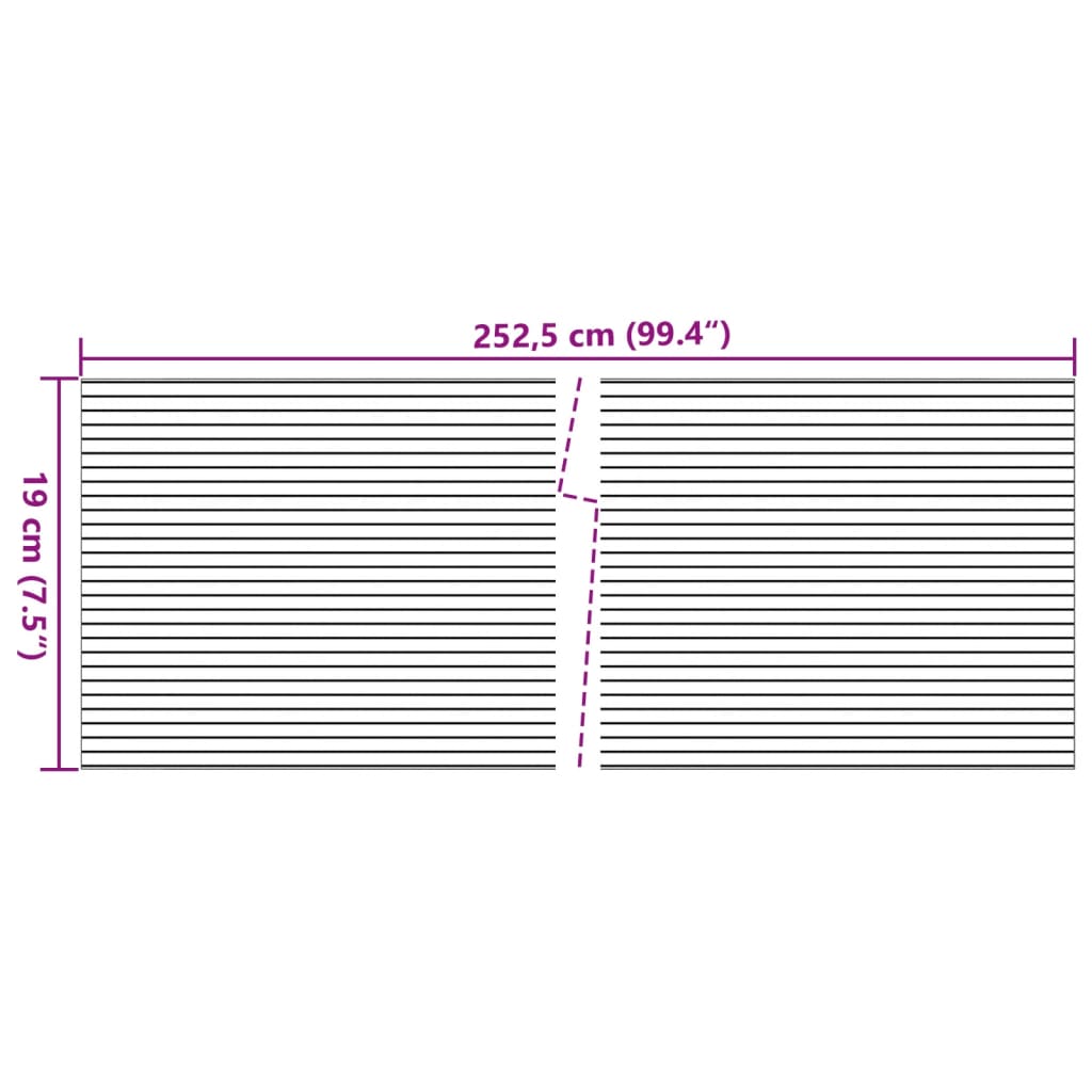 Schermi Privacy da Giardino 10 pz Grigio 252,5x19 cm PVC