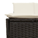 Bordo per Spa Nero in Polyrattan e Legno Massello di Acacia