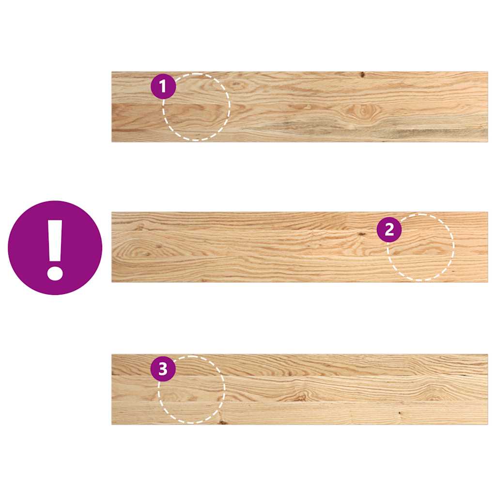 Davanzali in Legno Massello di Rovere 80x15x2 cm Non Trattati - Set 2 pz