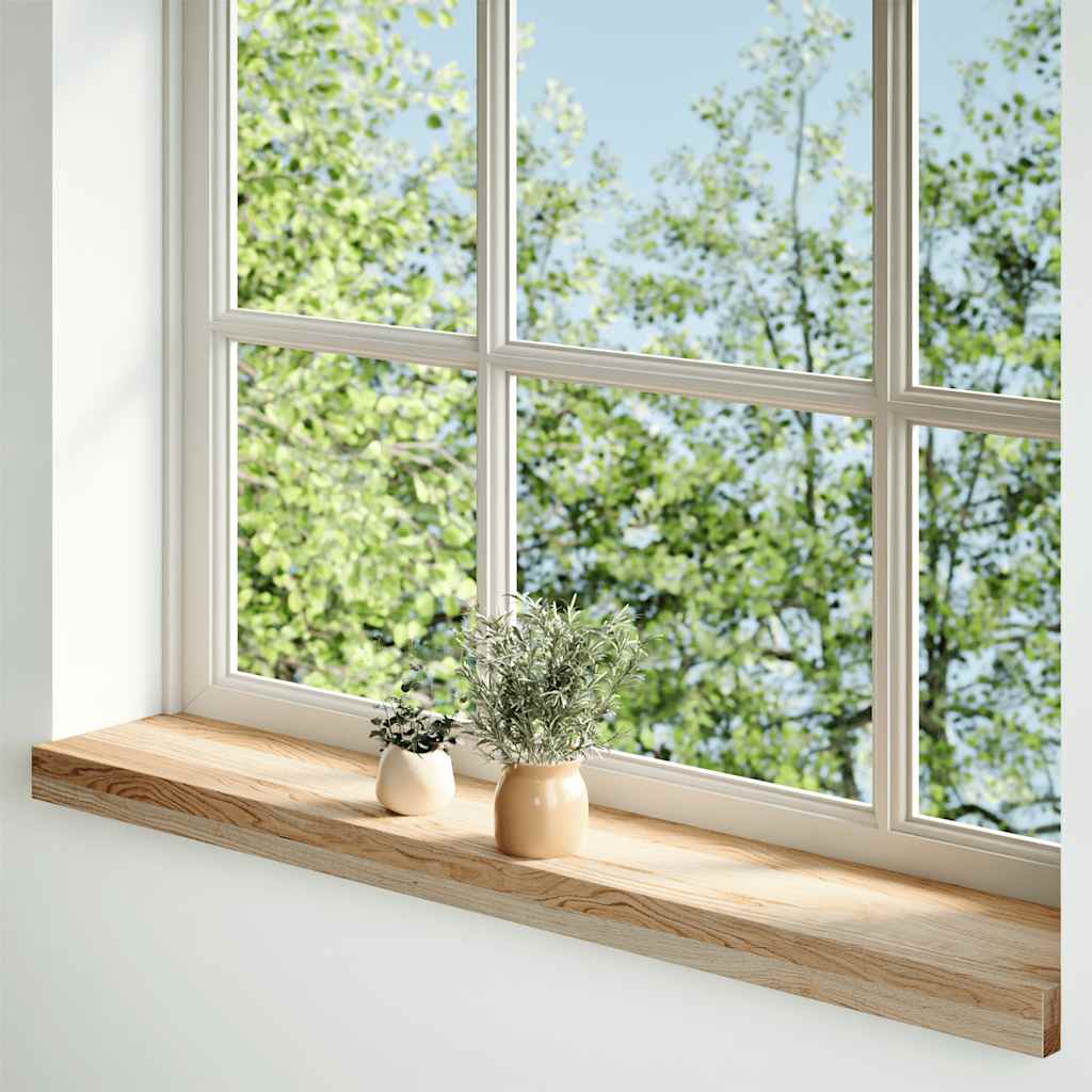 Davanzale Legno Massello Rovere 90x15x2 cm Non Trattato 2 Pezzi
