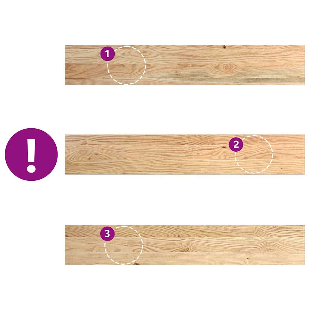 Davanzale Legno Massello Rovere 90x15x2 cm Non Trattato 2 Pezzi