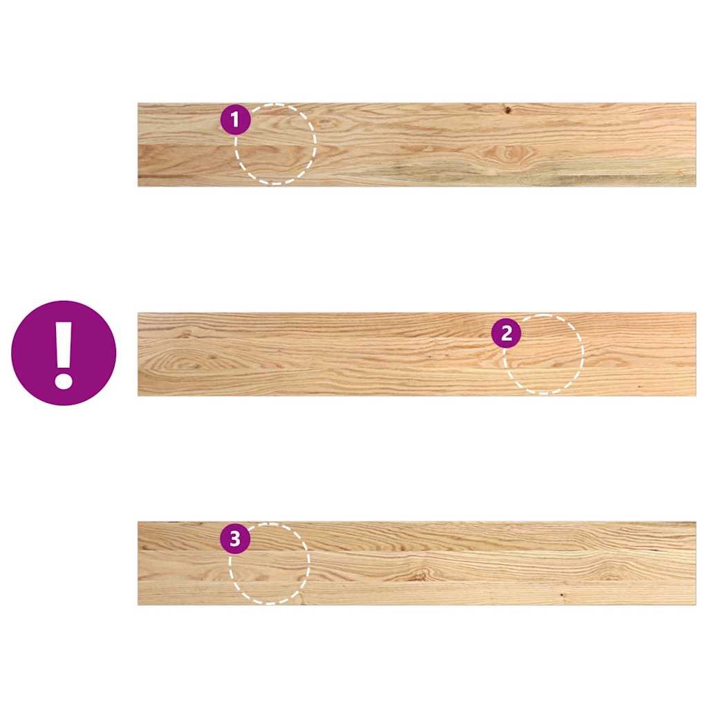 Davanzali 2 pz Legno Massello di Rovere Non Trattati 100x15x2cm