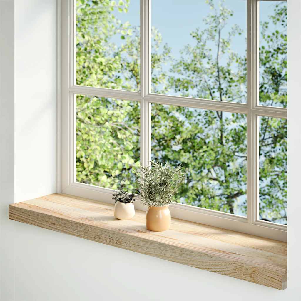 Davanzali 2 pz Legno Massello di Rovere Non Trattati 80x20x2 cm