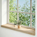 Davanzale in Legno Massello di Rovere 90x20x2 cm Non Trattato - Set 2 Pz