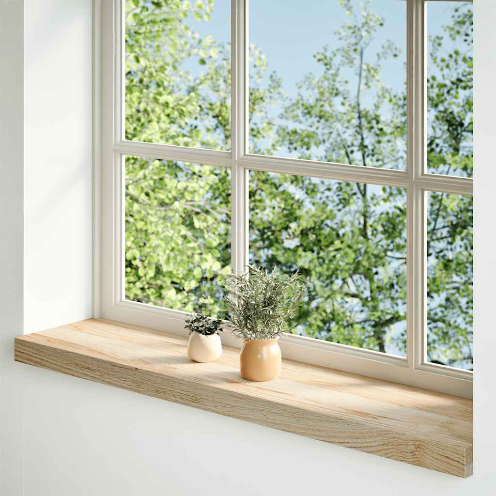 Davanzale in Legno Massello di Rovere 90x20x2 cm Non Trattato - Set 2 Pz