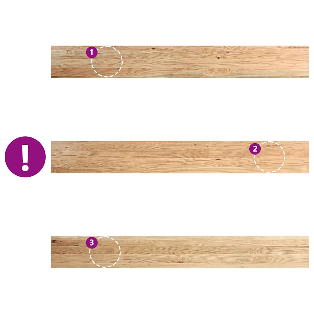 Davanzali 2 pz Non Trattati 160x20x2cm Legno Massello di Rovere