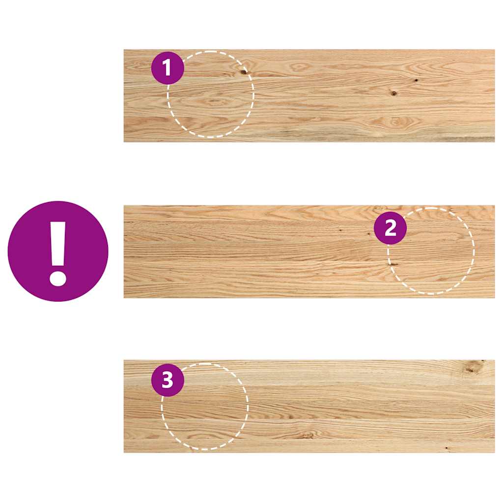 Davanzali in Legno Massello di Rovere Non Trattati 100x25x2 cm - Confezione da 2 Pezzi