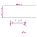 Davanzali 2 pezzi Legno Massello Rovere Non Trattati 70x30x2 cm