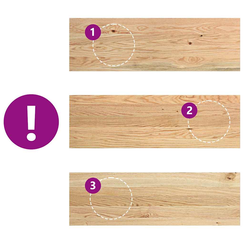 Davanzali 2 pz Legno Massello di Rovere Non Trattati 80x30x2 cm