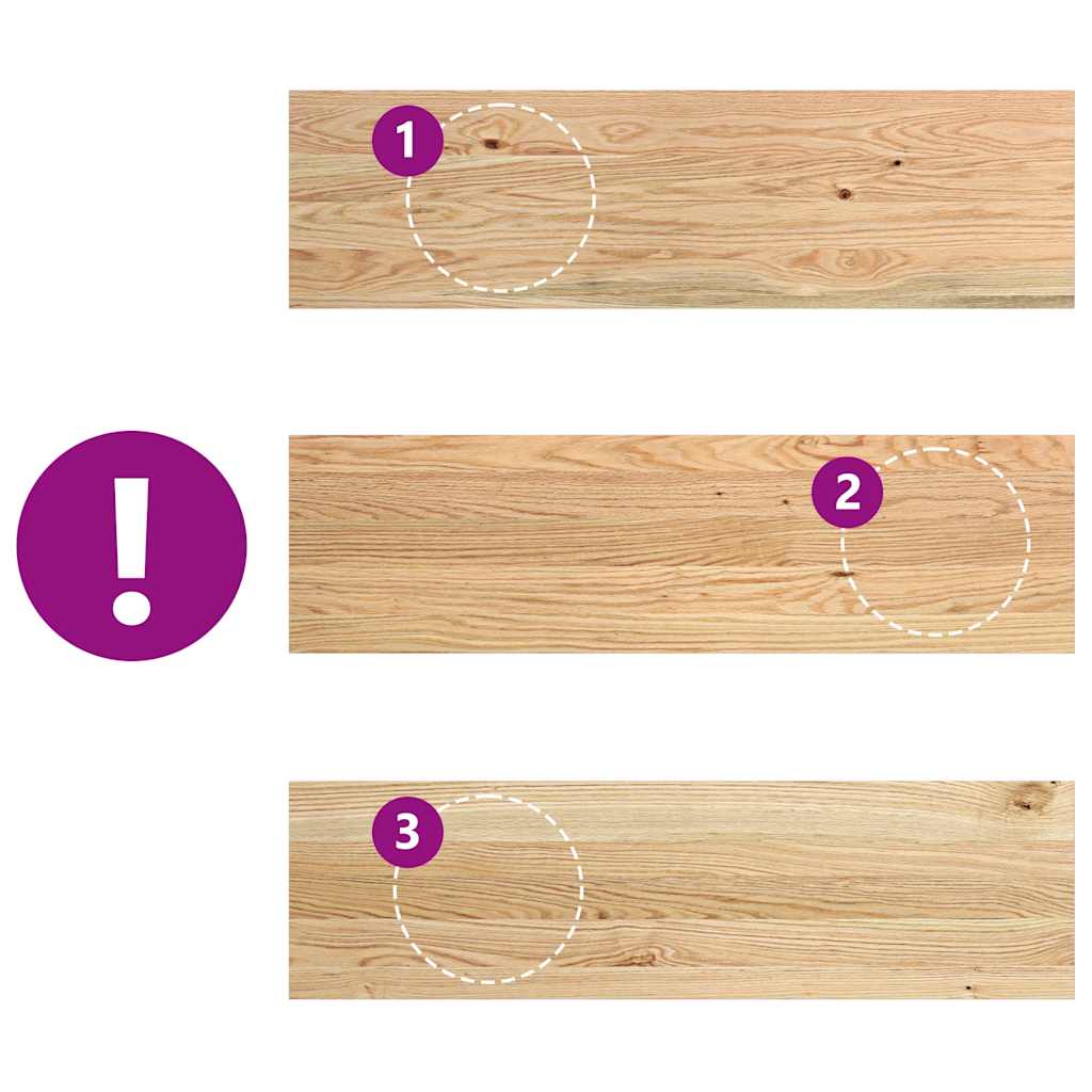Davanzali 2 pz Legno Massello di Rovere Non Trattati 90x30x2 cm