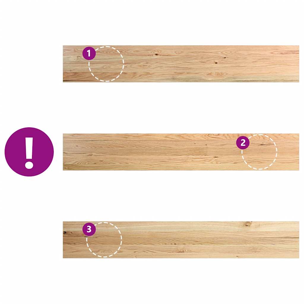 Davanzali 2 pezzi Non Trattati 160x30x2 cm Legno Massello di Rovere