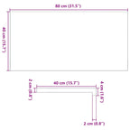 Davanzali 2 pz Non Trattati 80x40x2 cm Legno Massello di Rovere