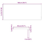 Davanzali 2 pz Legno Massello di Rovere Non Trattati 100x40x2cm