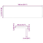 Davanzale in Legno Massello di Rovere 140x40x2cm - Set 2 Pezzi Non Trattati