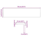 Davanzale in Legno Massello Rovere Marrone Chiaro 70x15x2 cm - Set 2 Pezzi