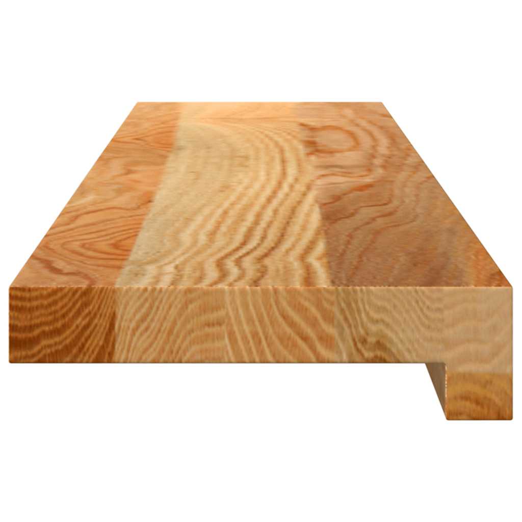 Davanzale in Legno Massello Rovere 80x15x2 cm Marrone Chiaro - Confezione 2 pz
