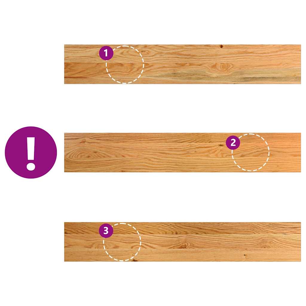 Davanzale in Legno Massello Rovere 90x15x2 cm Marrone Chiaro - Set 2 pz