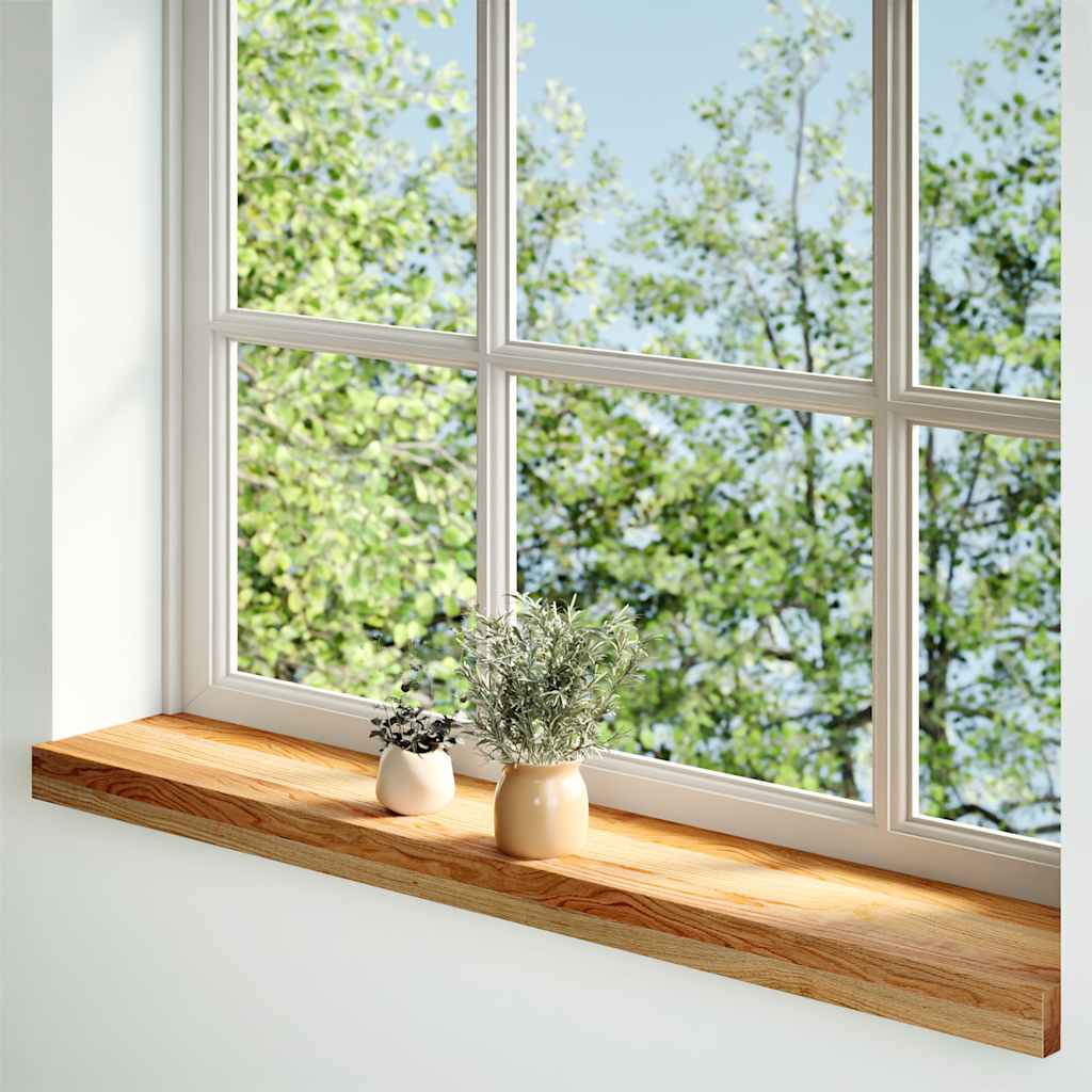Davanzale in Legno Massello Rovere Marrone Chiaro 100x15x2 cm - Confezione 2 pz